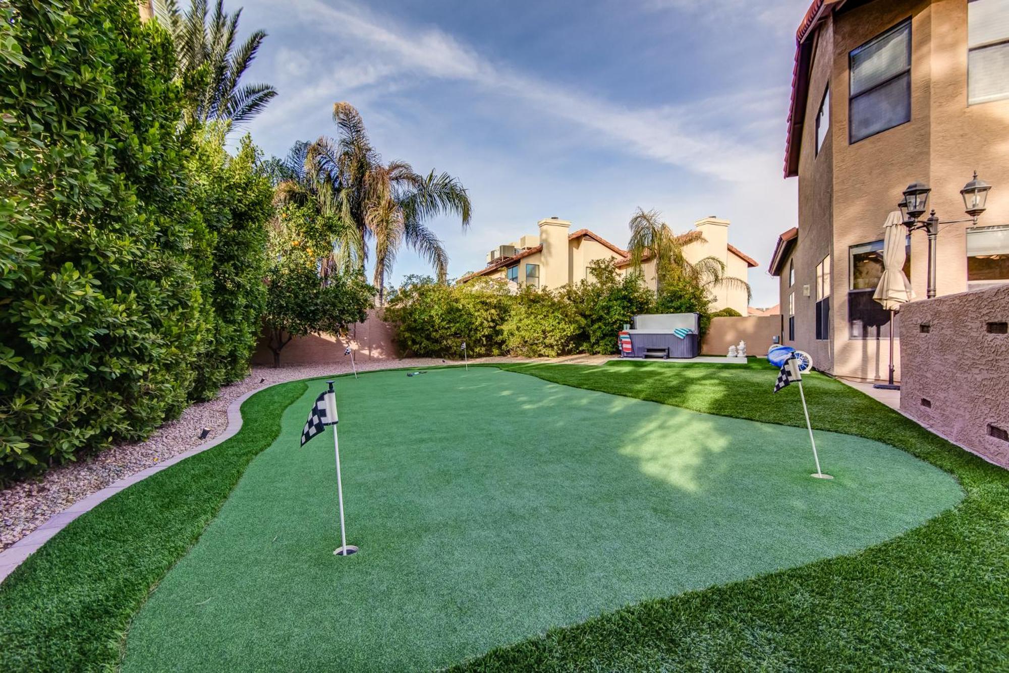 Scottsdale Desert Dream Estate Resort Style Lounging, Palm Trees, Pool & Hot Tub, Putting Green Phoenix Exterior photo